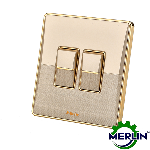 2 Gang 2 Way Switch | Elegant Gold