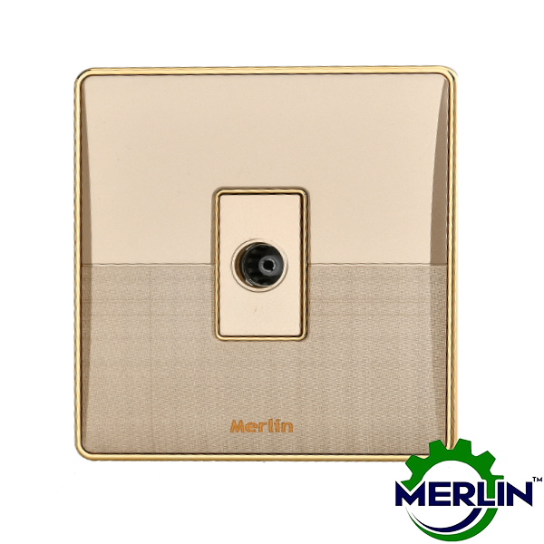 TV Socket | Dish socket | Elegant Gold