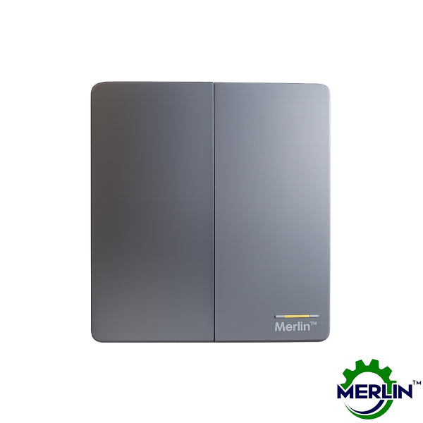 Merlin 2 Gang 1 Way Switch | Grey